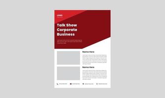 business talkshow flyer designmall. företagsföretag radio talkshow affisch broschyr design. företag podcast flygblad design. vektor