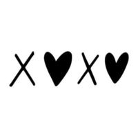 schwarzer schriftzug valentinstag xoxo vektor