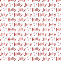 weihnachtsschriftzug textmuster holly jolly. neujahr hintergrund frohe weihnachten. vektorillustration in den roten weißen farbtönen für die geschenkverpackung vektor