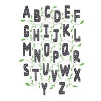 englisches alphabet im skandinavischen stil vektor