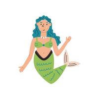 fairy sjöjungfru doodle vektor