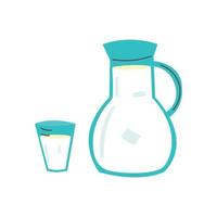 vektor kanna glas med mjölk