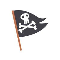 Schwarze Piratenflagge mit Totenkopf vektor