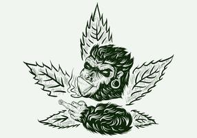 gorilla cannabis handritad vektor