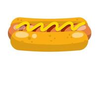 Hotdog. Brot, Wurst, Ketchup, isoliert auf weiss vektor