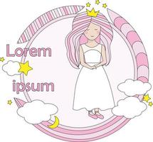 Babymädchen in einem Kleid iillustration vektor