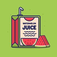 vattenmelon juice box tecknad vektor ikon illustration isolerade objekt