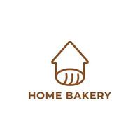 modernes Hausbäckerei-Logo-Design für Bäckerei, Kuchen und Cupcake. Vektorgrafik vektor