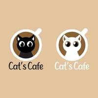 Katze Café Logo Illustration Vektordatei vektor