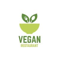 vegan restaurang logotyp vektor på vit bakgrund