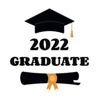 Klasse von 2022 Abzeichen Gratulation Absolventen Designkonzept Vektor Grad Label