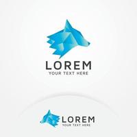 wolf origami logotyp design vektor