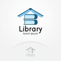 bibliotekets logotypdesign vektor