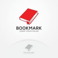 bokmärke logotyp designkoncept vektor