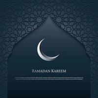 vektorgrafik av ramadan kareem med månen och islamiska prydnadsmönster. passar för gratulationskort, tapeter och annat. vektor