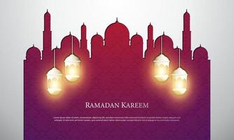 Vektorgrafik von Ramadan Kareem mit weißer Laterne. geeignet für Grußkarten, Tapeten und andere Ramadan-Hintergrundbilder. vektor