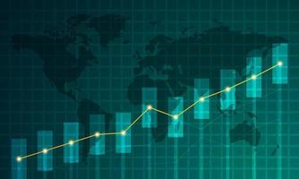 vektorgrafik av finansiell graf med upp trendlinje. vektor