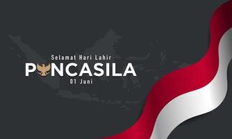 indonesischer feiertag pancasila tag illustration. vektor