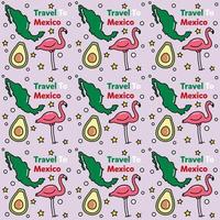 resa till Mexiko doodle sömlösa mönster vektordesign vektor