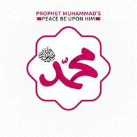 mawlid al nabi islamische grußkarte mit arabischer kalligrafie übersetzt ist prophet muhammad. vektor