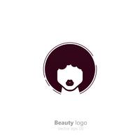 Salon-Logo. Für Frauen mit dunkler Haut. Afro Frisuren Beauty Logo. Flache Vektorgrafik vektor