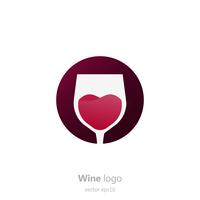 Uppsättning av logotyprundan med ett glas vin. Kapsel med vätska i rörelse. Vektor lutning platt illustration