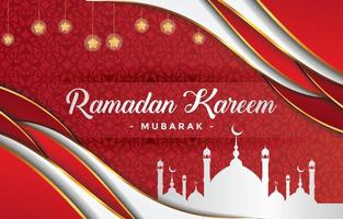 eleganter ramadan kareem mit roter und weißer hintergrundfarbe
