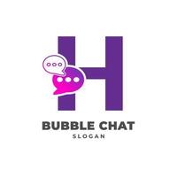 bokstaven h med bubbla chat dekoration vektor logotyp design