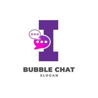 bokstaven i med bubbla chat dekoration vektor logotyp design