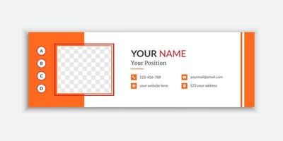 einfacher orangefarbener E-Mail-Signatur- oder E-Mail-Fußzeilen-Design-freier Vektor