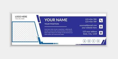 företagsblå elegant e-signatur eller e-sidfotdesign gratis vektor