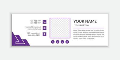professionelle Business-E-Mail-Signatur oder E-Mail-Fußzeilen-Design kostenloser Vektor