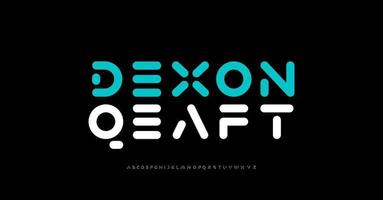 Minimale moderne Alphabet-Schriftarten. typografie minimalistisch urban digital neon zukunft kreative logo schriftart. Vektor-Illustration vektor