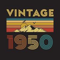 1950 vintage retro t-shirt design, vektor, svart bakgrund vektor