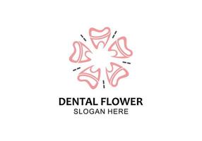 tand och blommönster för dental grafisk logotyp symbol design inspiration vektor