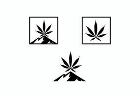 symbol symbol berg cannabis logo design inspiration. vektor