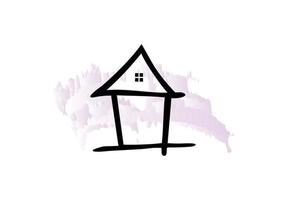 Symbol Symbol minimalistisches Logo-Design für zu Hause vektor