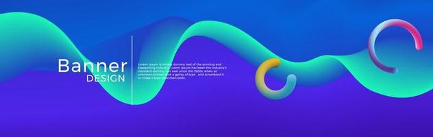 abstraktes modernes Bannerdesign. blauer verlauf mit flüssiger welle. vektor