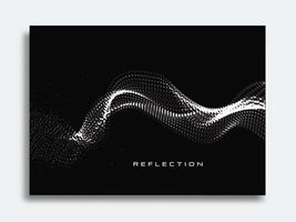 abstraktes Deckblattdesign mit glänzender Partikelwelle auf dunklem Hintergrund. konzeptionelles Elementdesign. moderne vektorillustration. vektor
