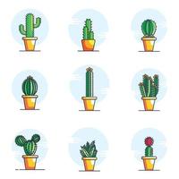 Kaktus-Sammlung Cartoon-Illustrationen