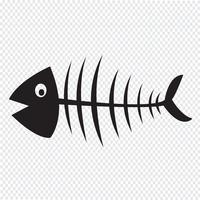 Fischskelett Symbol Zeichen vektor