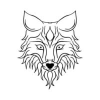 handritad fox doodle illustration för tatuering klistermärken etc premium vektor