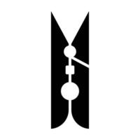 Kleidungsnadel-Glyphe-Symbol vektor