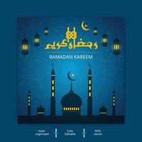 Ramadan Kareem traditionelles islamisches Festival religiöses Web-Banner-Design, Social-Media-Beitrag vektor
