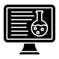 Online-Chemie-Glyphe-Symbol vektor