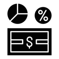 Glyphensymbol für die Geldmarge vektor