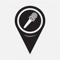 Map Pointer News Mikrofon-Symbol vektor