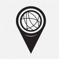 Map Pointer Global Social Network Network-ikonen vektor