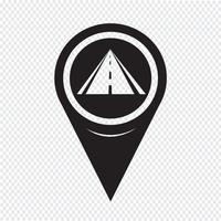 Kartenzeiger Road Icon vektor