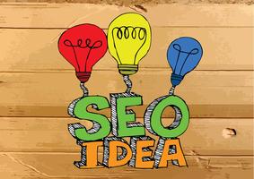 Seo Idea SEO Search Engine Optimization auf Pappbeschaffenheitsillustration vektor